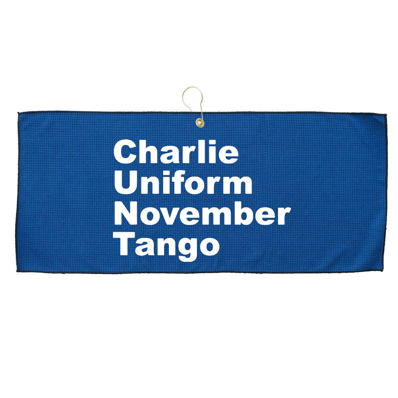 Charlie Uniform November Tango Large Microfiber Waffle Golf Towel