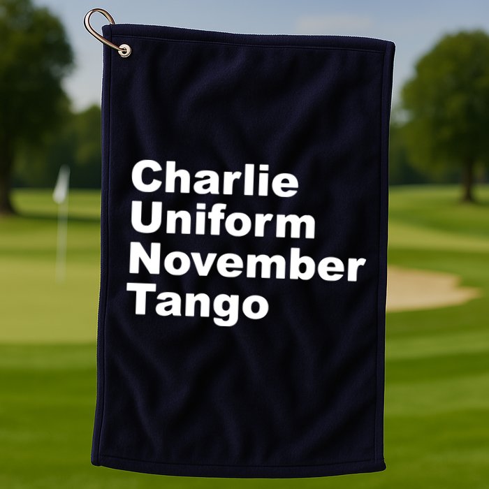 Charlie Uniform November Tango Golf Towel