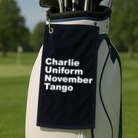 Charlie Uniform November Tango Golf Towel