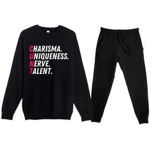 Charisma Uniqueness Nerve Talent Drag Race Queen Quote Premium Crewneck Sweatsuit Set