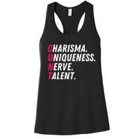 Charisma Uniqueness Nerve Talent Drag Race Queen Quote Women's Racerback Tank