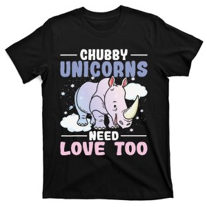 Chubby Unicorns Need Love Too Zookeeper Rhino Rhinoceros T-Shirt