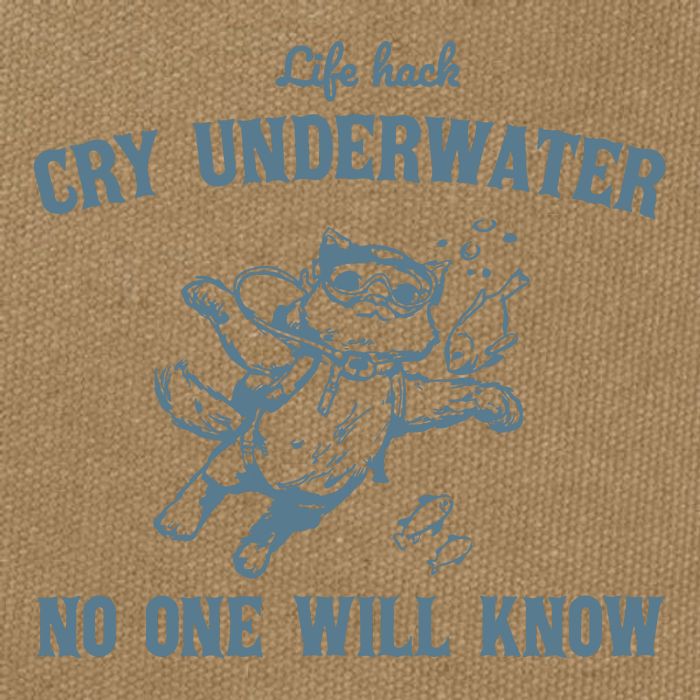 Cry Underwater No One Will Know Retro Cotton Canvas Backpack