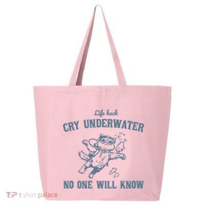 Cry Underwater No One Will Know Retro 25L Jumbo Tote
