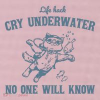 Cry Underwater No One Will Know Retro 25L Jumbo Tote