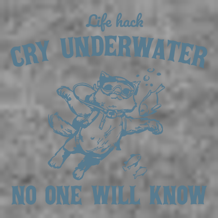 Cry Underwater No One Will Know Retro Hooded Wearable Blanket