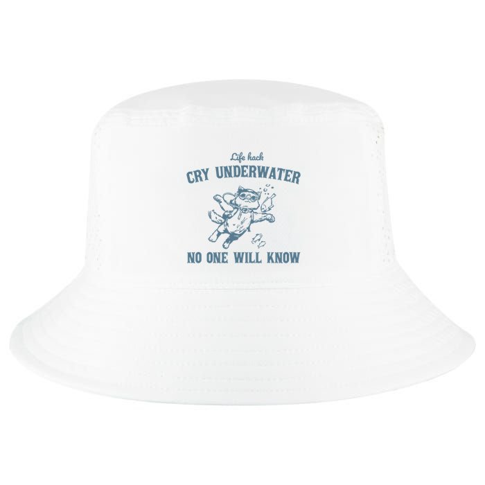 Cry Underwater No One Will Know Retro Cool Comfort Performance Bucket Hat