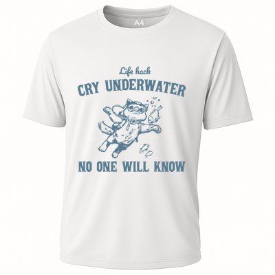 Cry Underwater No One Will Know Retro Performance Shirt