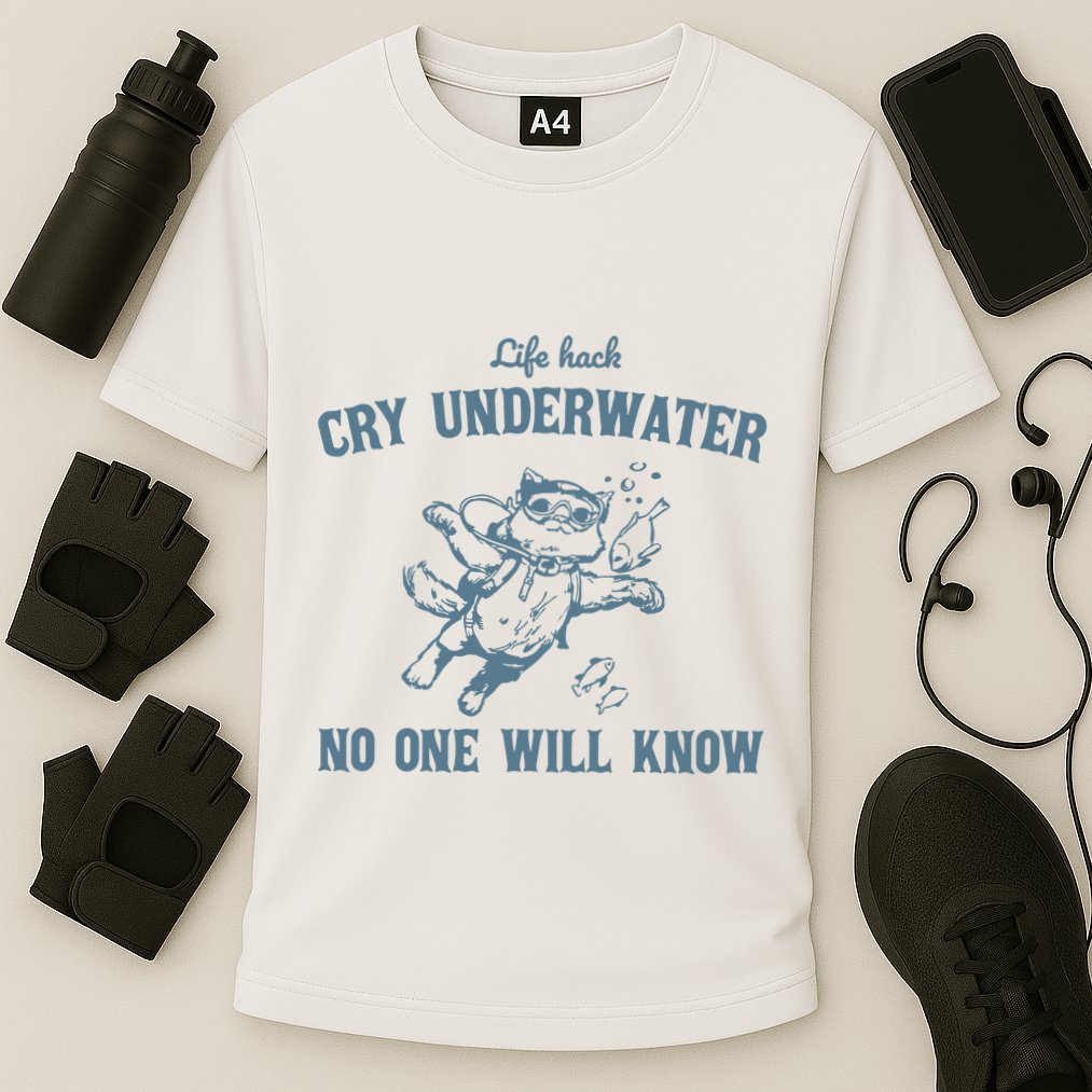 Cry Underwater No One Will Know Retro Performance Shirt