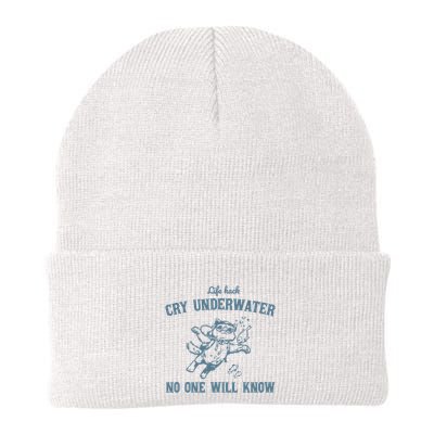 Cry Underwater No One Will Know Retro Beanie