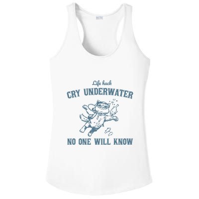 Cry Underwater No One Will Know Retro Ladies PosiCharge Competitor Racerback Tank