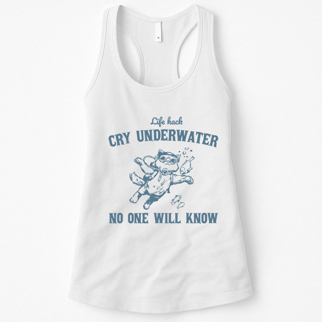Cry Underwater No One Will Know Retro Womens Tank Top