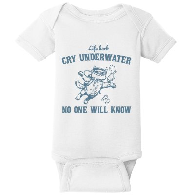 Cry Underwater No One Will Know Retro Baby Bodysuit