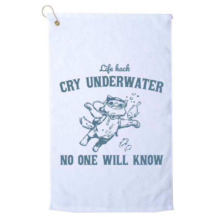 Cry Underwater No One Will Know Retro Golf Towel