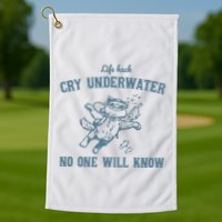 Cry Underwater No One Will Know Retro Golf Towel