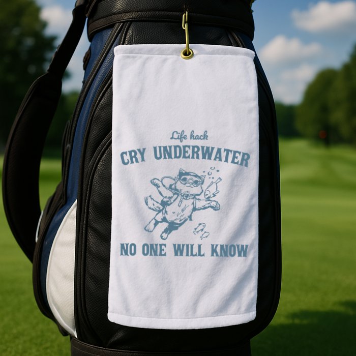 Cry Underwater No One Will Know Retro Golf Towel