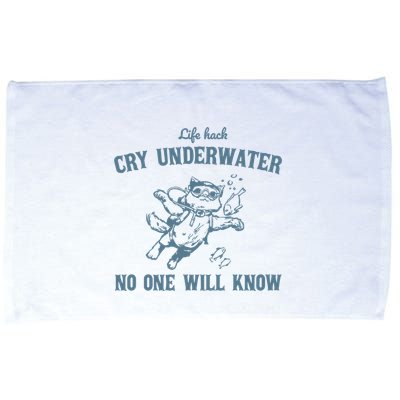 Cry Underwater No One Will Know Retro Microfiber Hand Towel
