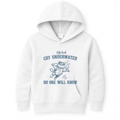 Cry Underwater No One Will Know Retro Kids Hoodie