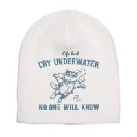 Cry Underwater No One Will Know Retro Short Acrylic Beanie