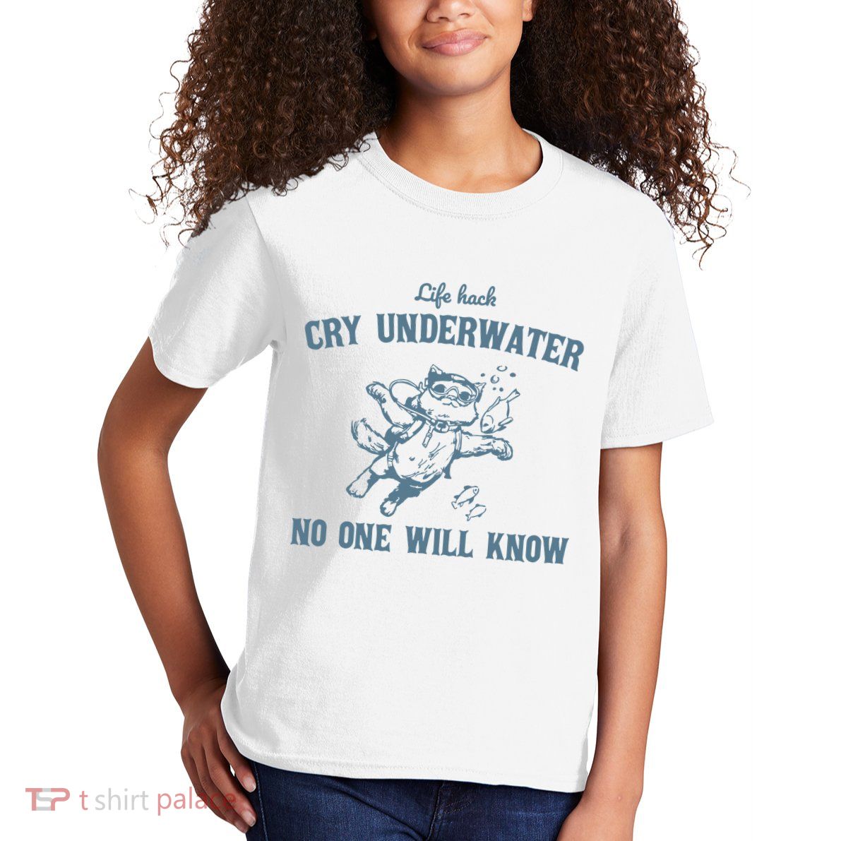 Cry Underwater No One Will Know Retro Kids T-Shirt
