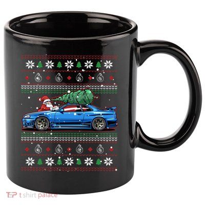 Christmas Ugly Nissan Skyline R34! Best Car Guy Gift! Classic 11oz C Handle Ceramic Mug