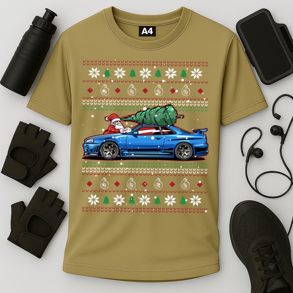 Christmas Ugly Nissan Skyline R34! Best Car Guy Gift! Classic Cooling Performance Crew T-Shirt