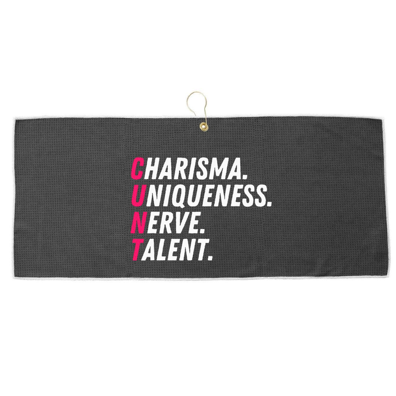 Charisma Uniqueness Nerve Talent Drag Race Queen Quote Large Microfiber Waffle Golf Towel