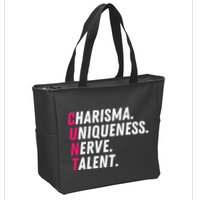 Charisma Uniqueness Nerve Talent Drag Race Queen Quote Zip Tote Bag