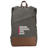 Charisma Uniqueness Nerve Talent Drag Race Queen Quote Cotton Canvas Backpack