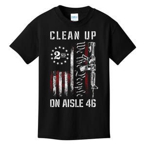 Clean Up On Aisle 46 We The People American Flag Ar15 Kids T-Shirt