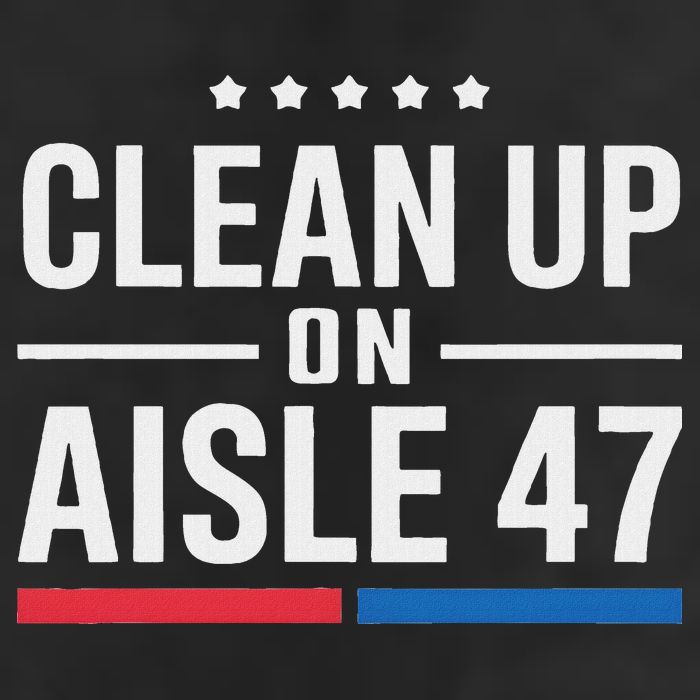Clean Up On Aisle 47 Impeach 47 Anti Trump President 8647 7 Panel Mesh Trucker Snapback Hat