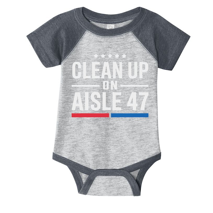 Clean Up On Aisle 47 Impeach 47 Anti Trump President 8647 Infant Baby Jersey Bodysuit
