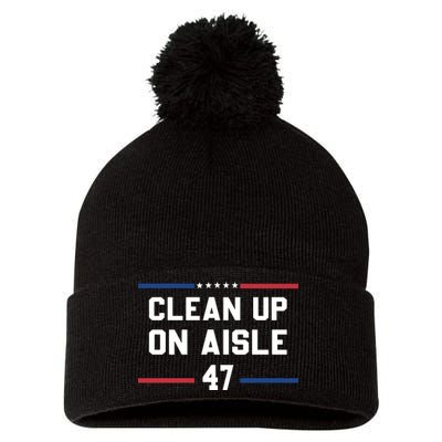 Clean Up On Aisle 47 Impeach 47 Anti Trump Pom Pom 12in Knit Beanie
