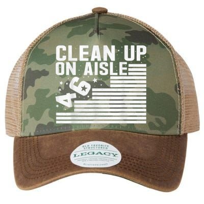 Clean Up On Aisle 46 Impeach Biden Sarcastic AntiBiden 8646 Legacy Tie Dye Trucker Hat