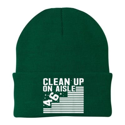 Clean Up On Aisle 46 Impeach Biden Sarcastic AntiBiden 8646 Knit Cap Winter Beanie