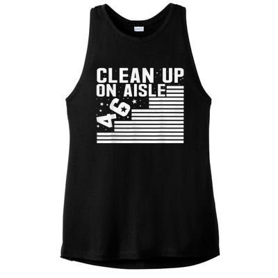 Clean Up On Aisle 46 Impeach Biden Sarcastic AntiBiden 8646 Ladies PosiCharge Tri-Blend Wicking Tank