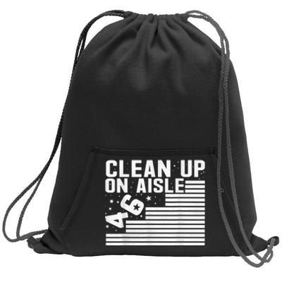 Clean Up On Aisle 46 Impeach Biden Sarcastic AntiBiden 8646 Sweatshirt Cinch Pack Bag