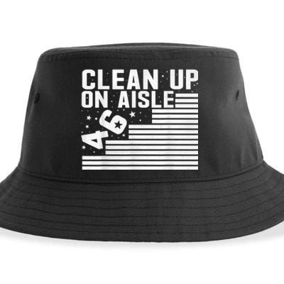 Clean Up On Aisle 46 Impeach Biden Sarcastic AntiBiden 8646 Sustainable Bucket Hat