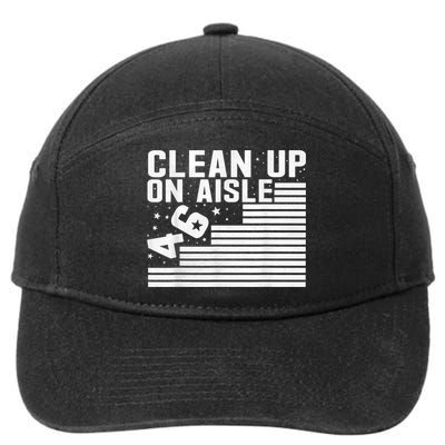 Clean Up On Aisle 46 Impeach Biden Sarcastic AntiBiden 8646 7-Panel Snapback Hat