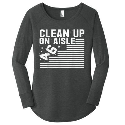 Clean Up On Aisle 46 Impeach Biden Sarcastic AntiBiden 8646 Women's Perfect Tri Tunic Long Sleeve Shirt