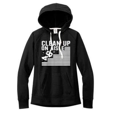 Clean Up On Aisle 46 Impeach Biden Sarcastic AntiBiden 8646 Women's Fleece Hoodie