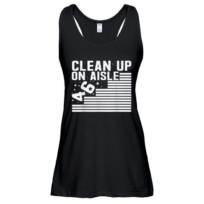 Clean Up On Aisle 46 Impeach Biden Sarcastic AntiBiden 8646 Ladies Essential Flowy Tank