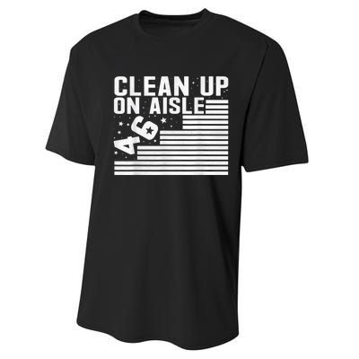 Clean Up On Aisle 46 Impeach Biden Sarcastic AntiBiden 8646 Performance Sprint T-Shirt