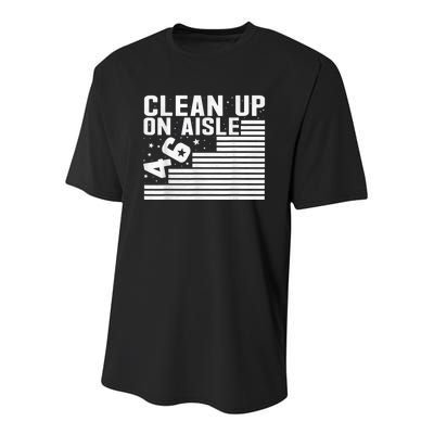 Clean Up On Aisle 46 Impeach Biden Sarcastic AntiBiden 8646 Youth Performance Sprint T-Shirt