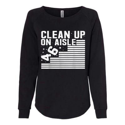 Clean Up On Aisle 46 Impeach Biden Sarcastic AntiBiden 8646 Womens California Wash Sweatshirt