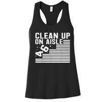 Clean Up On Aisle 46 Impeach Biden Sarcastic AntiBiden 8646 Women's Racerback Tank