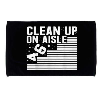 Clean Up On Aisle 46 Impeach Biden Sarcastic AntiBiden 8646 Microfiber Hand Towel