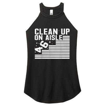 Clean Up On Aisle 46 Impeach Biden Sarcastic AntiBiden 8646 Women's Perfect Tri Rocker Tank