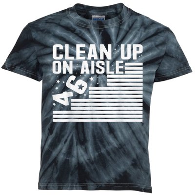 Clean Up On Aisle 46 Impeach Biden Sarcastic AntiBiden 8646 Kids Tie-Dye T-Shirt