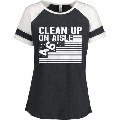 Clean Up On Aisle 46 Impeach Biden Sarcastic AntiBiden 8646 Enza Ladies Jersey Colorblock Tee